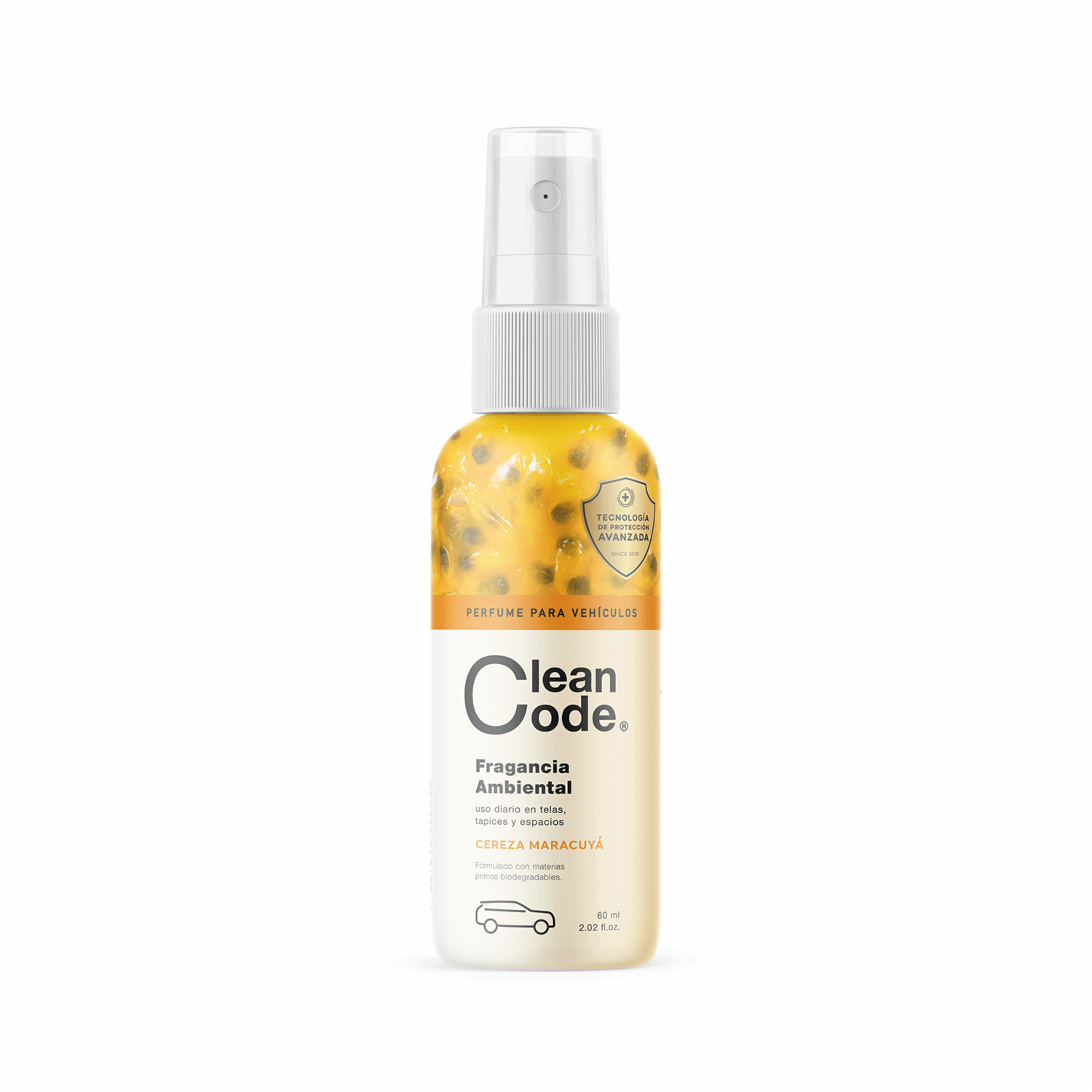 Ambientador Para Auto Fragancia Cereza Maracuyá CLEAN CODE 60 Ml