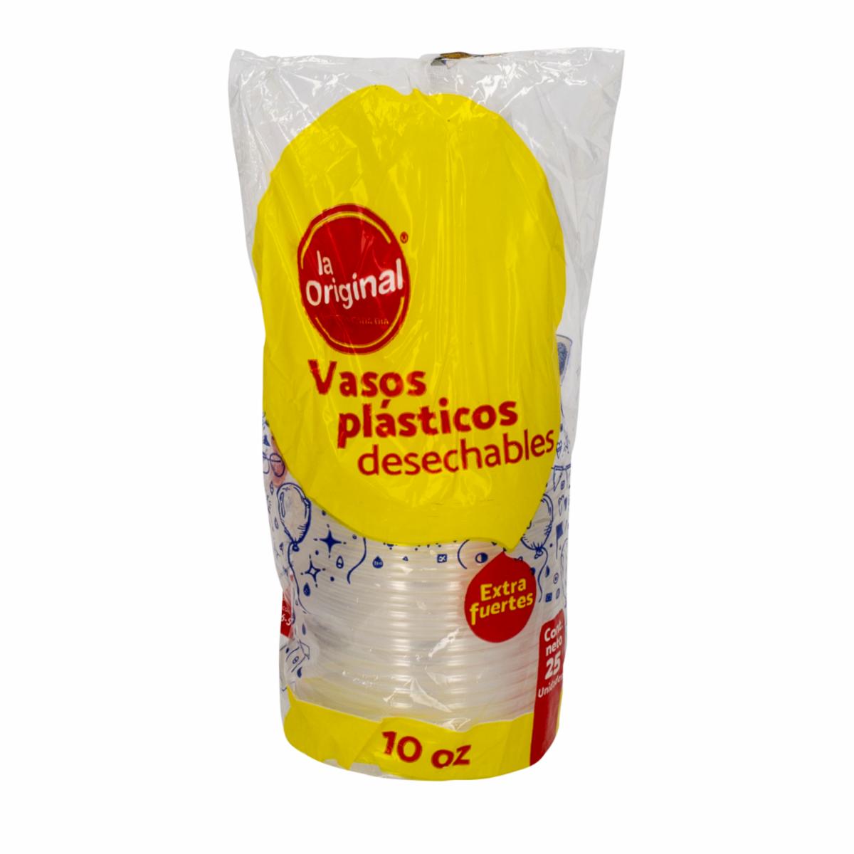 Vaso Transparente De 10 Onzas LA ORIGINAL Por 25 Uds