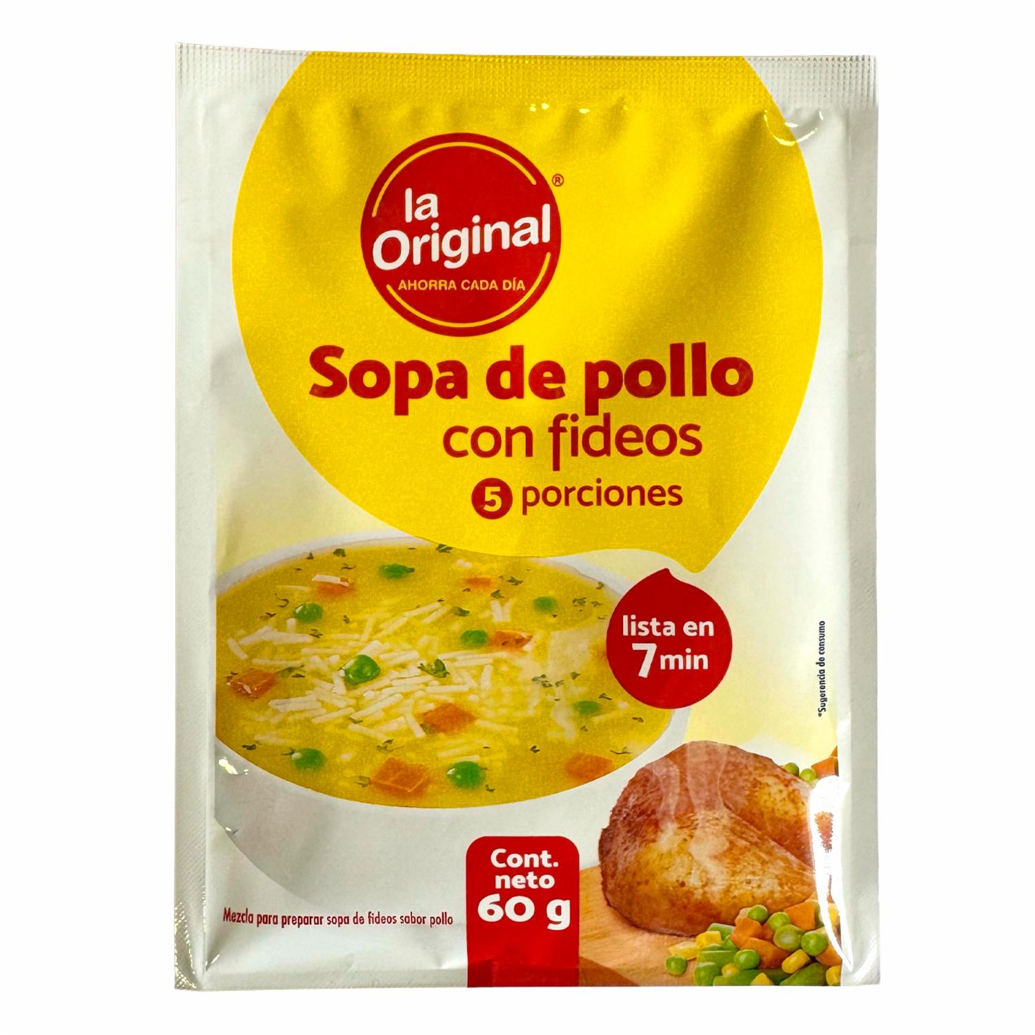Sopa Instantánea De Pollo Con Fideos LA ORIGINAL 60 G