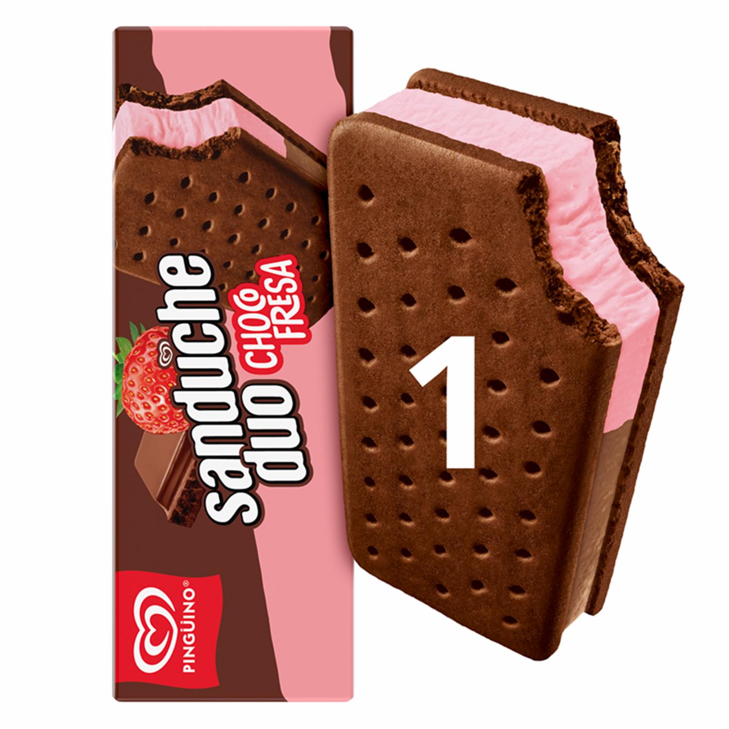 Helado Sánduche Choco Fresa PINGÜINO 135ml
