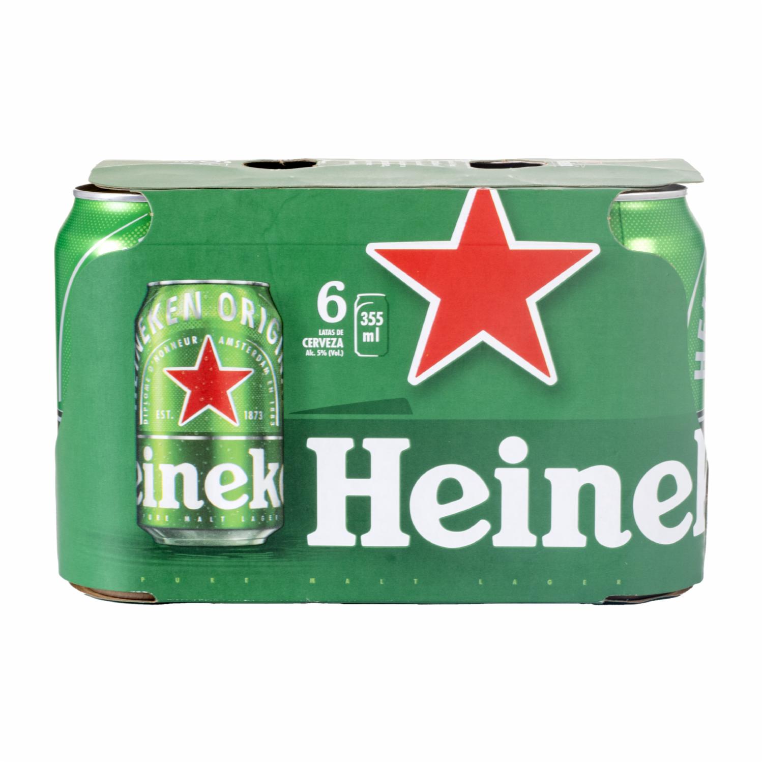 Cerveza Importada En Lata HEINEKEN 6 X 355 Ml
