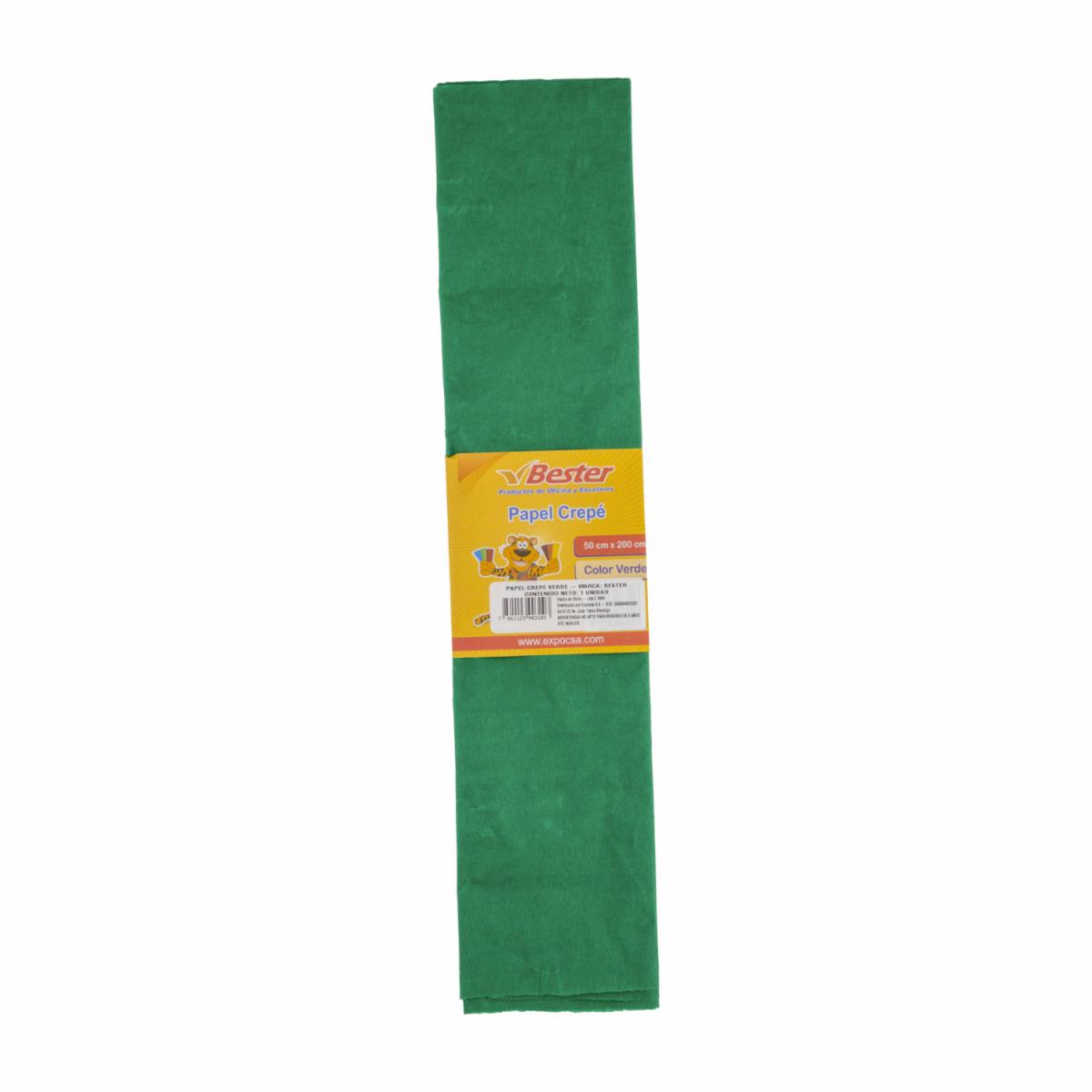 Papel Crepé Tono Verde BESTER X10Uds