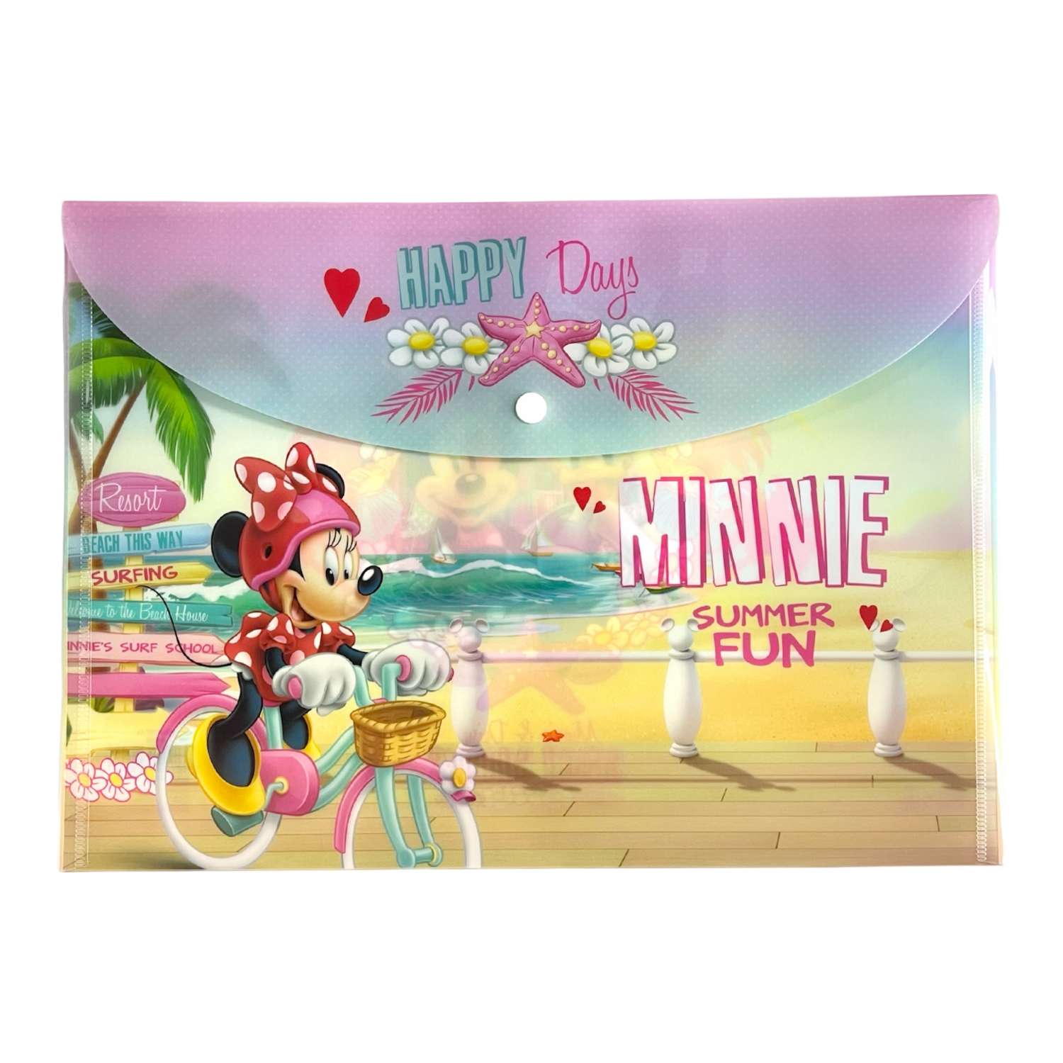 Sobre Porta Documento Diseño Minnie Con Broche REX PLASTICS A4