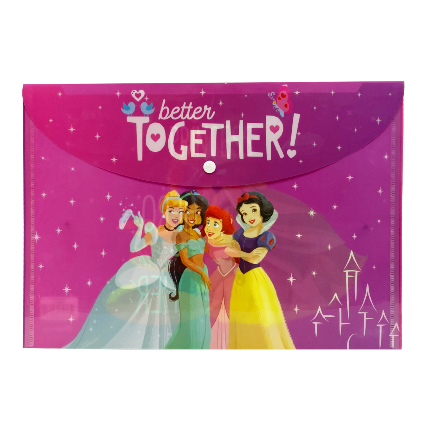 Sobre Porta Documento Diseño Princesas Con Broche REX PLASTICS A4