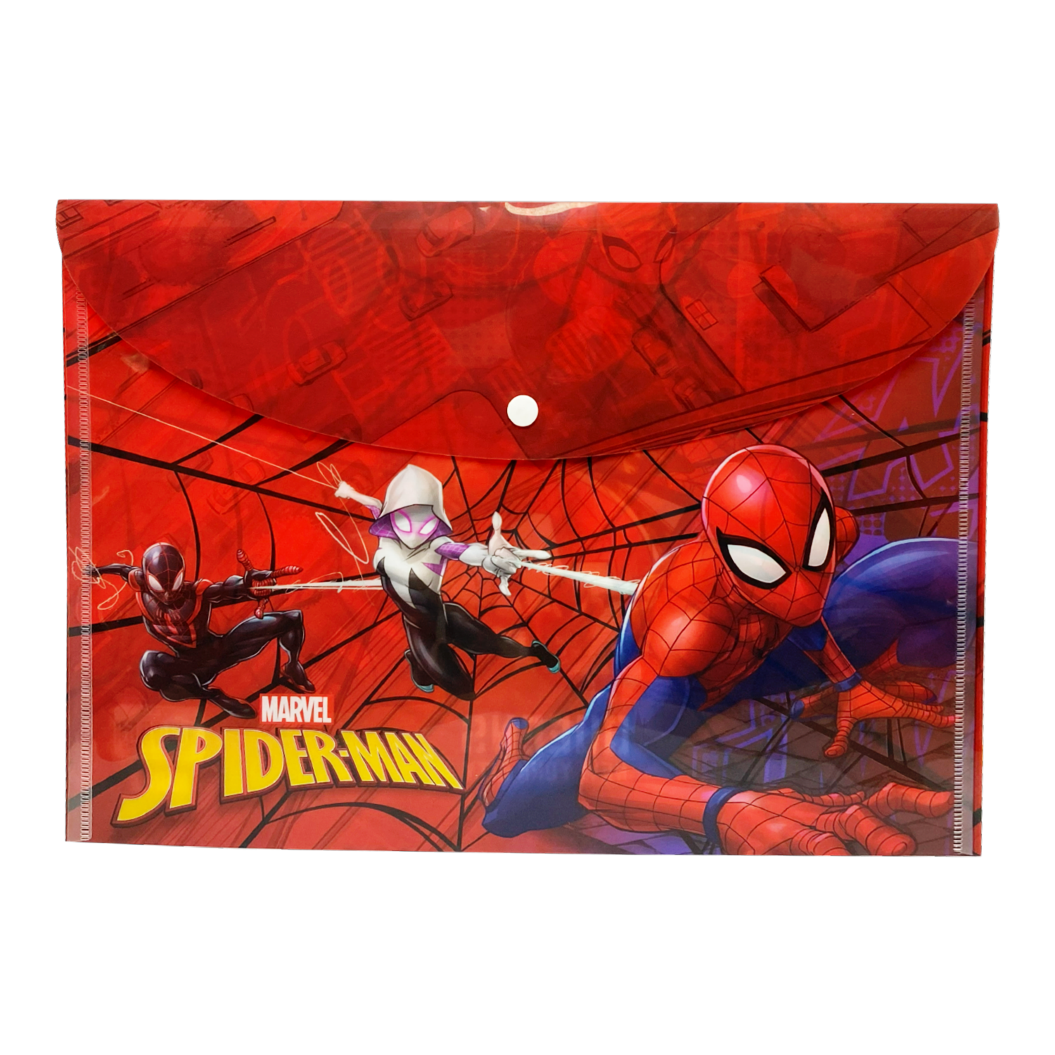 Sobre Porta Documento Diseño Spiderman Con Broche REX PLASTICS A4