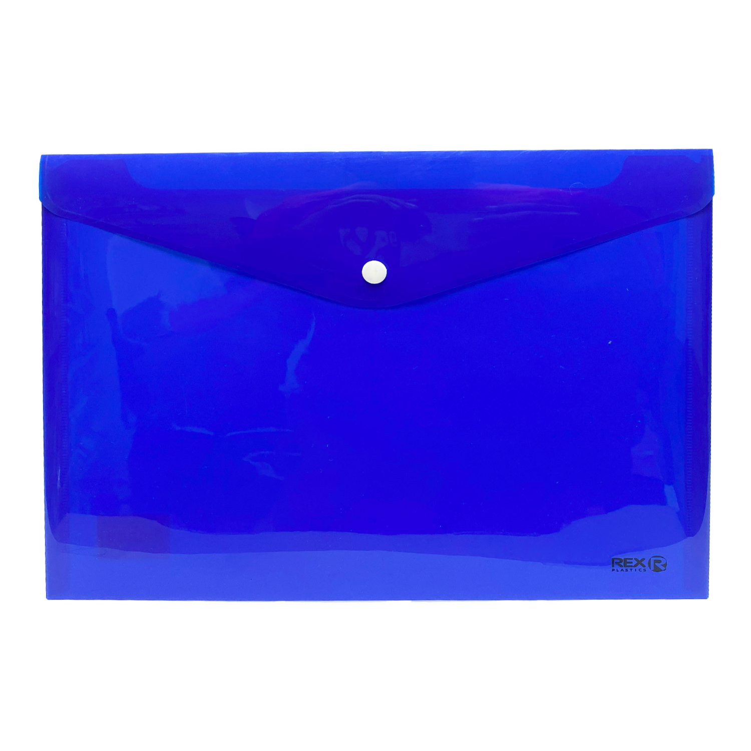 Sobre Porta Documento Azul Con Broche Plástico REX PLASTICS A4