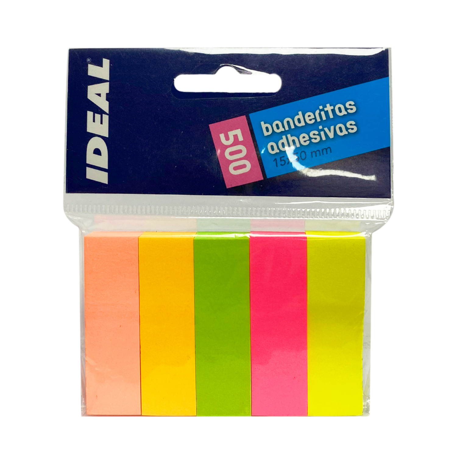 Banderitas Adhesivas Neón Surtido 500 Hojas IDEAL 15X50 MM