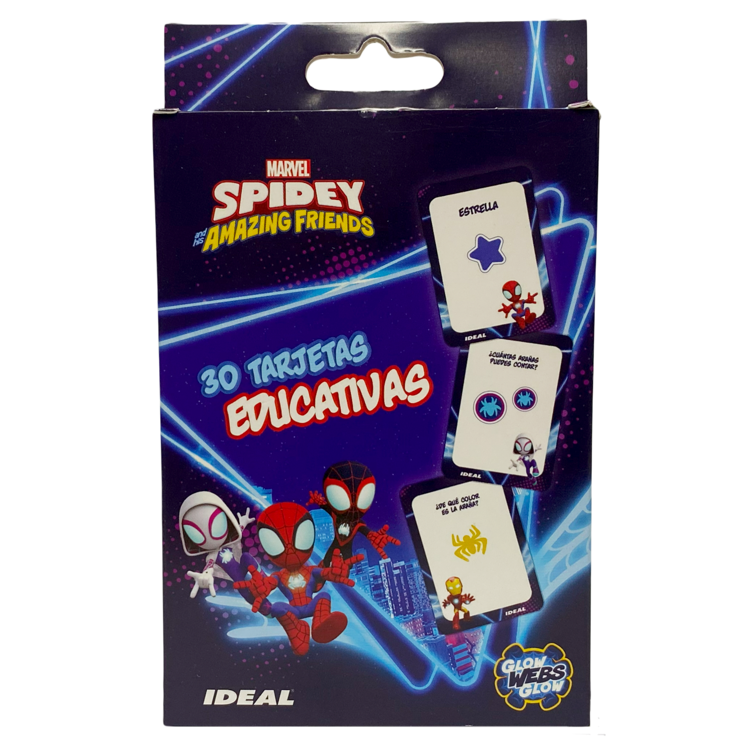 Tarjetas Didácticas Letras Números Colores Spidey IDEAL 9.5×13.5