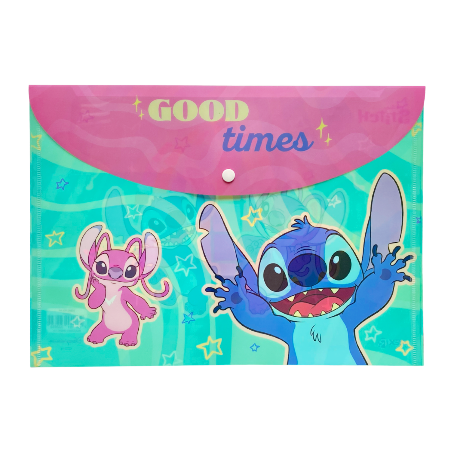 Sobre Porta Documento Diseño Stitch Con Broche REX PLASTICS A4