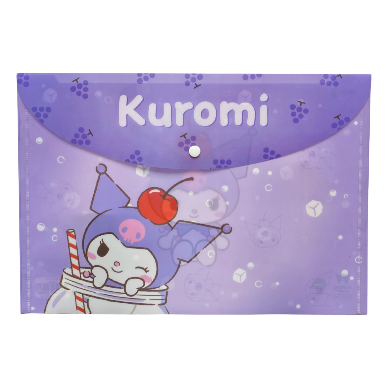 Sobre Porta Documento Diseño Kuromi Con Broche REX PLASTICS A4