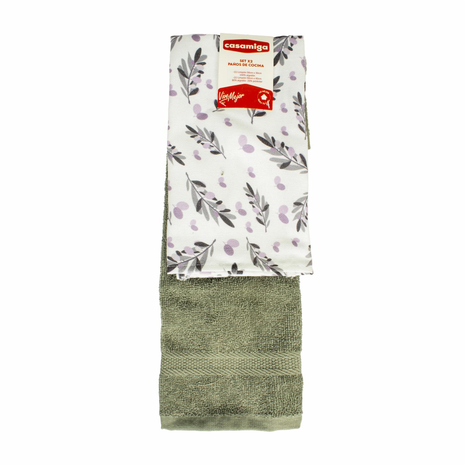 Set De Limpiones Olives Lila Con Gris CASAMIGA X 2 Uds