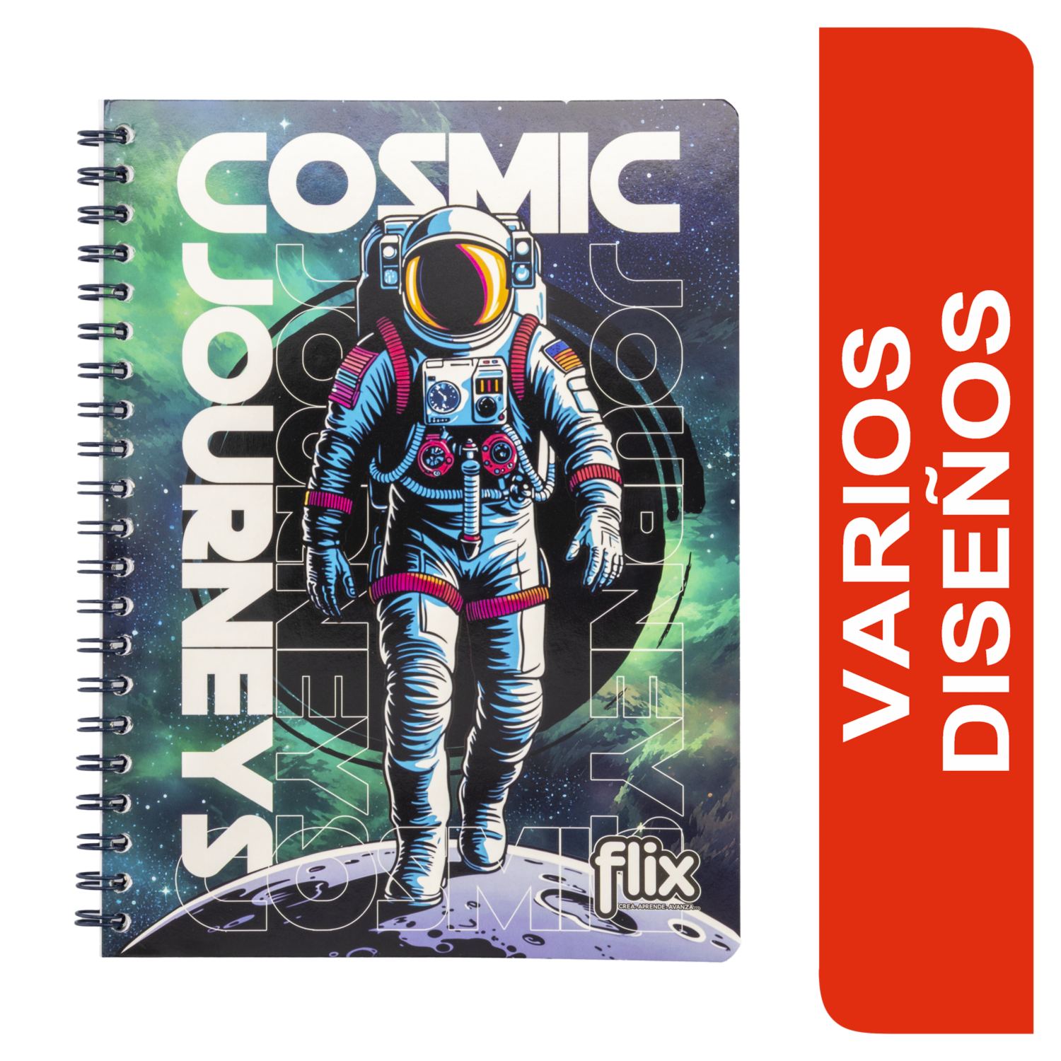 Cuaderno Universitario Argollado A Cuadros FLIX 100 Hojas