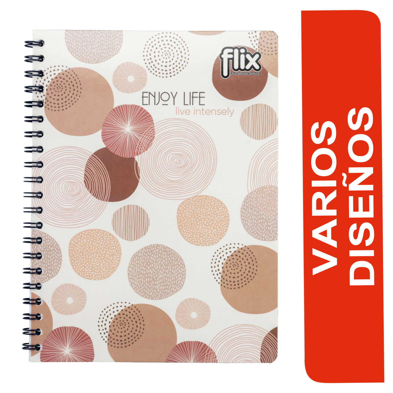 Cuaderno Universitario Argollado 1 Línea FLIX 100 Hojas