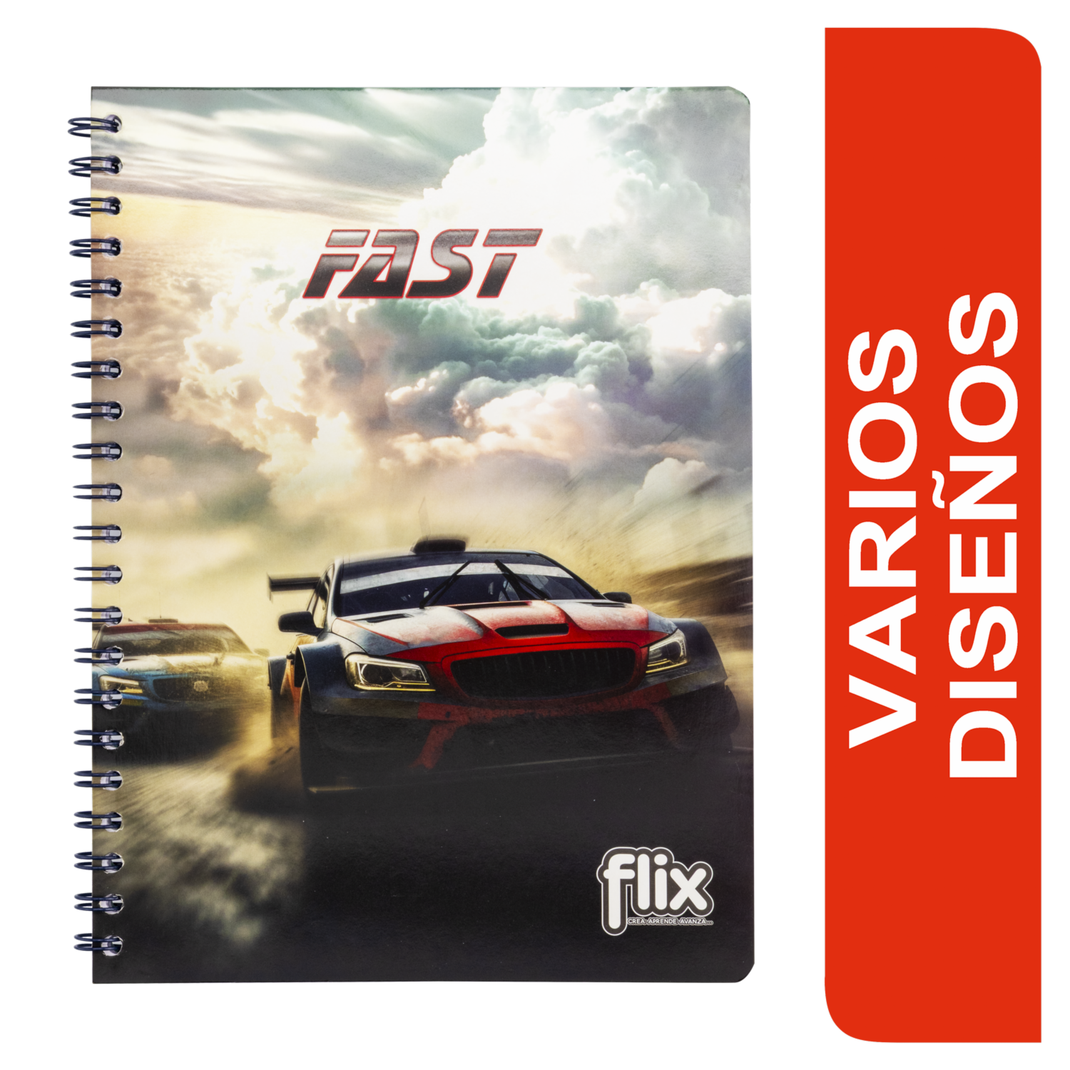 Cuaderno Universitario Argollado 2 Líneas FLIX 100 Hojas
