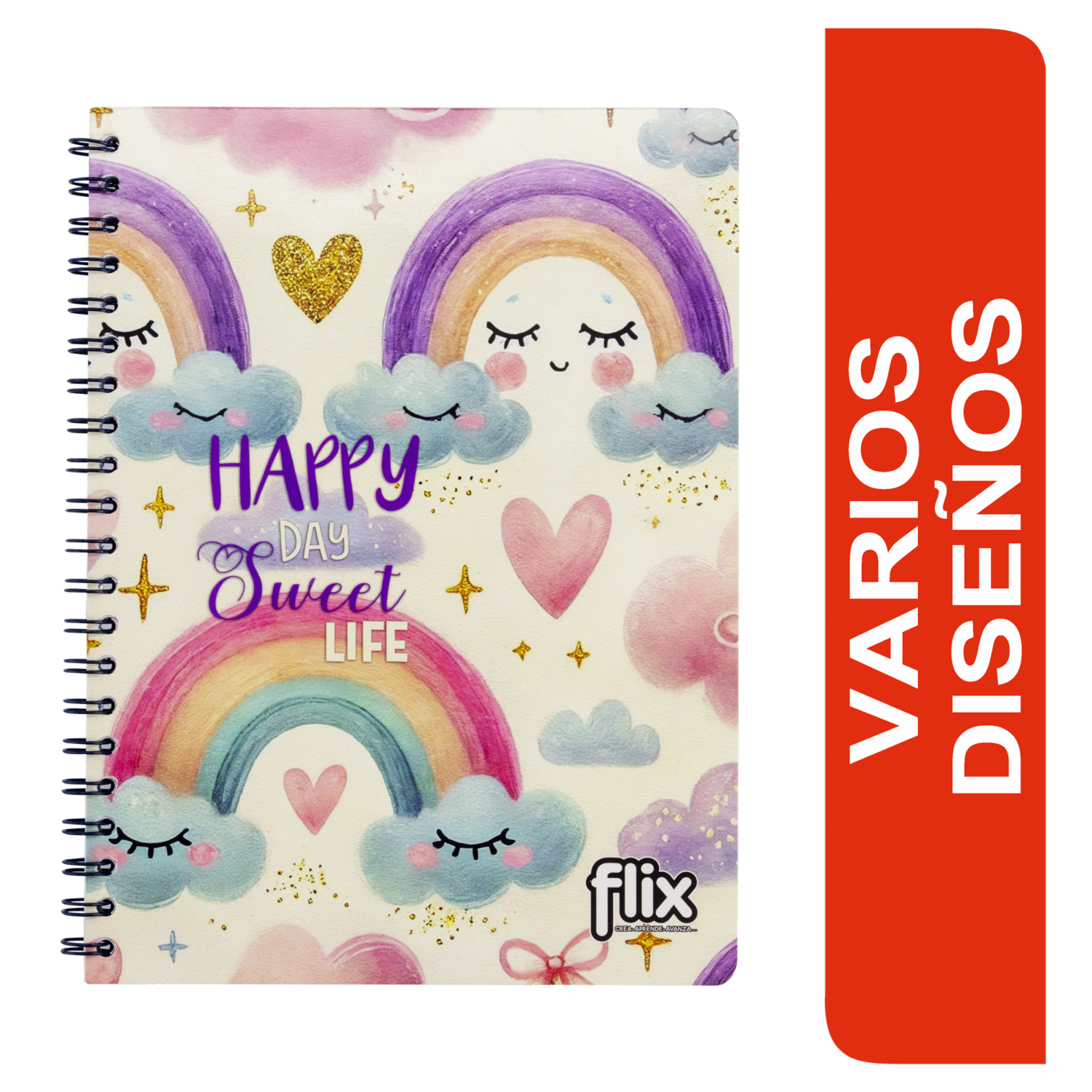 Cuaderno Universitario Argollado 4 Líneas FLIX 100 Hojas