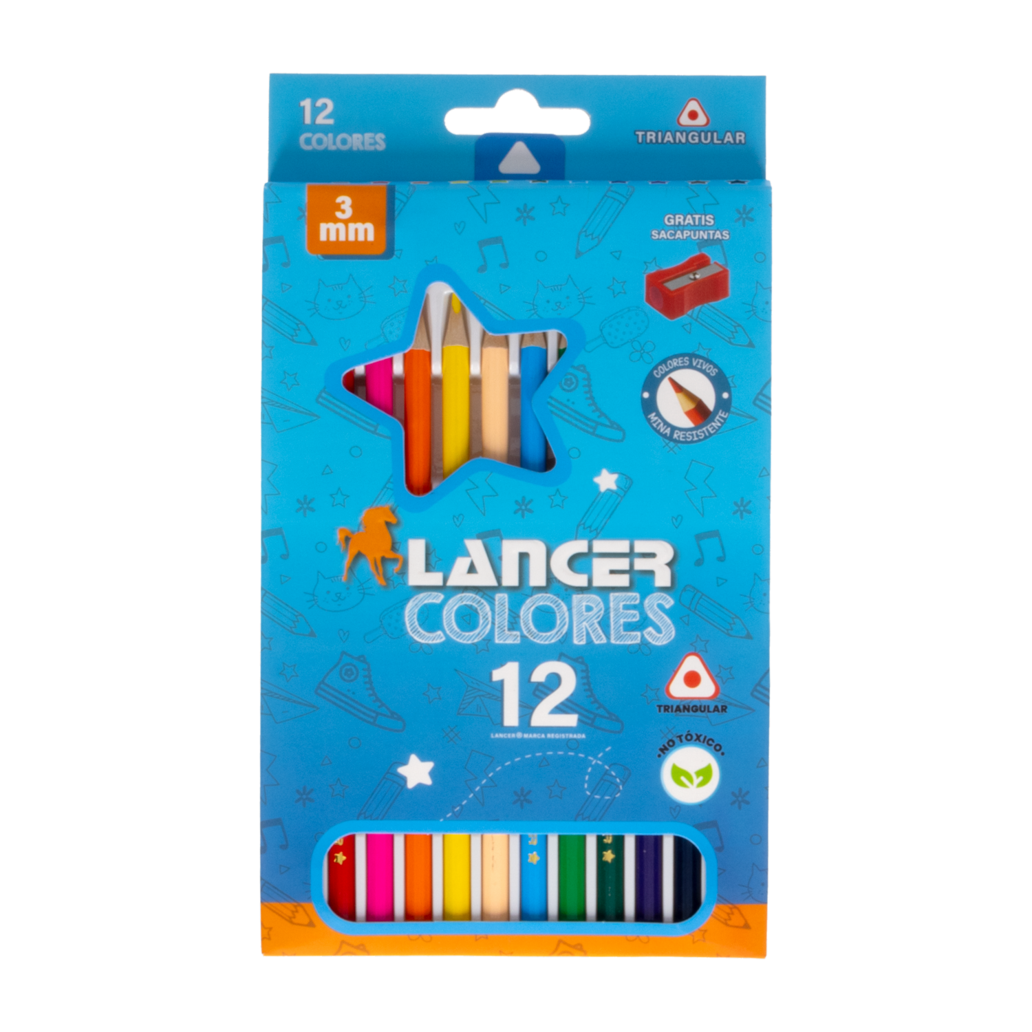 Lápices De Colores Largos Triangulares LANCER Unidad