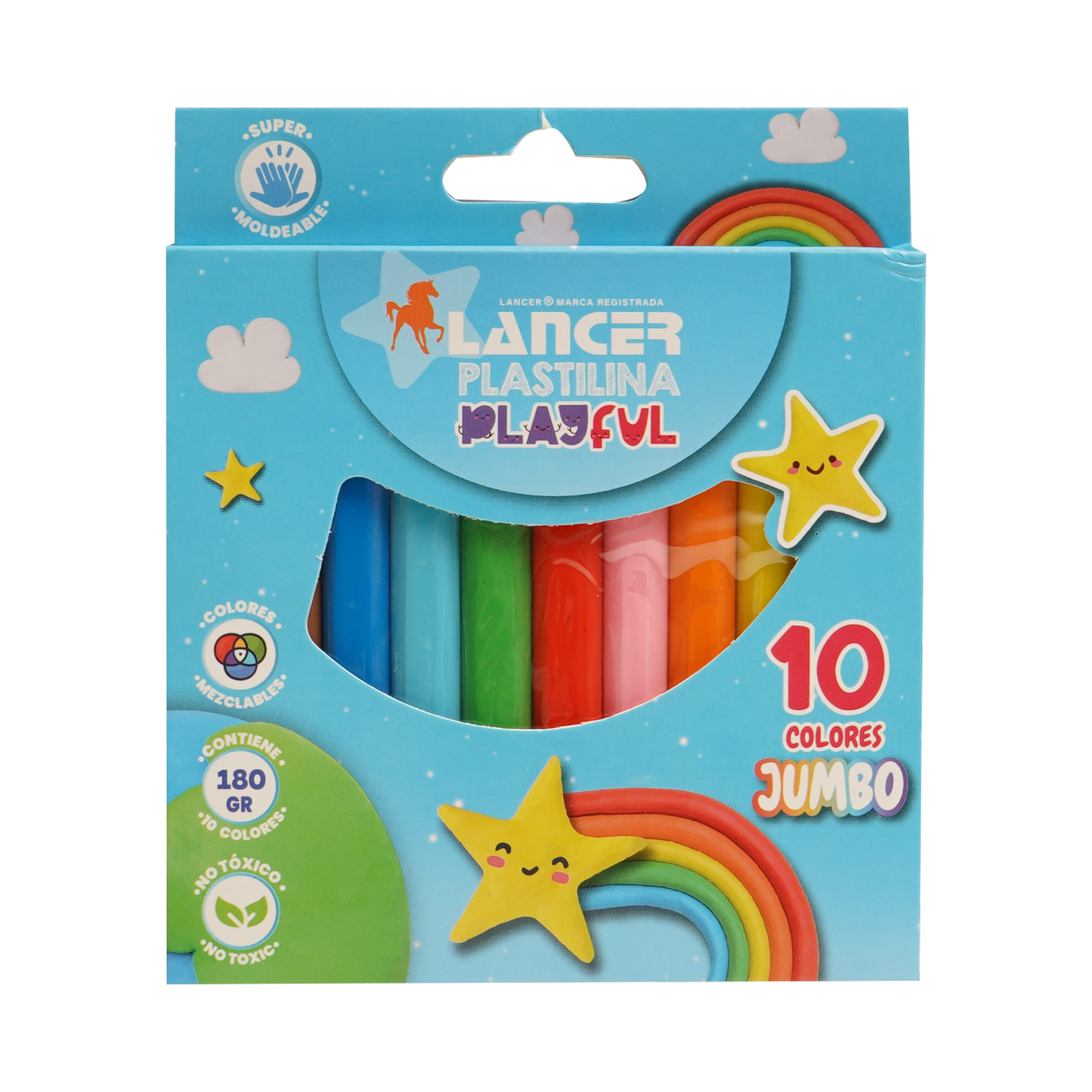 Plastilina Jumbo 10 Colores LANCER 180  G