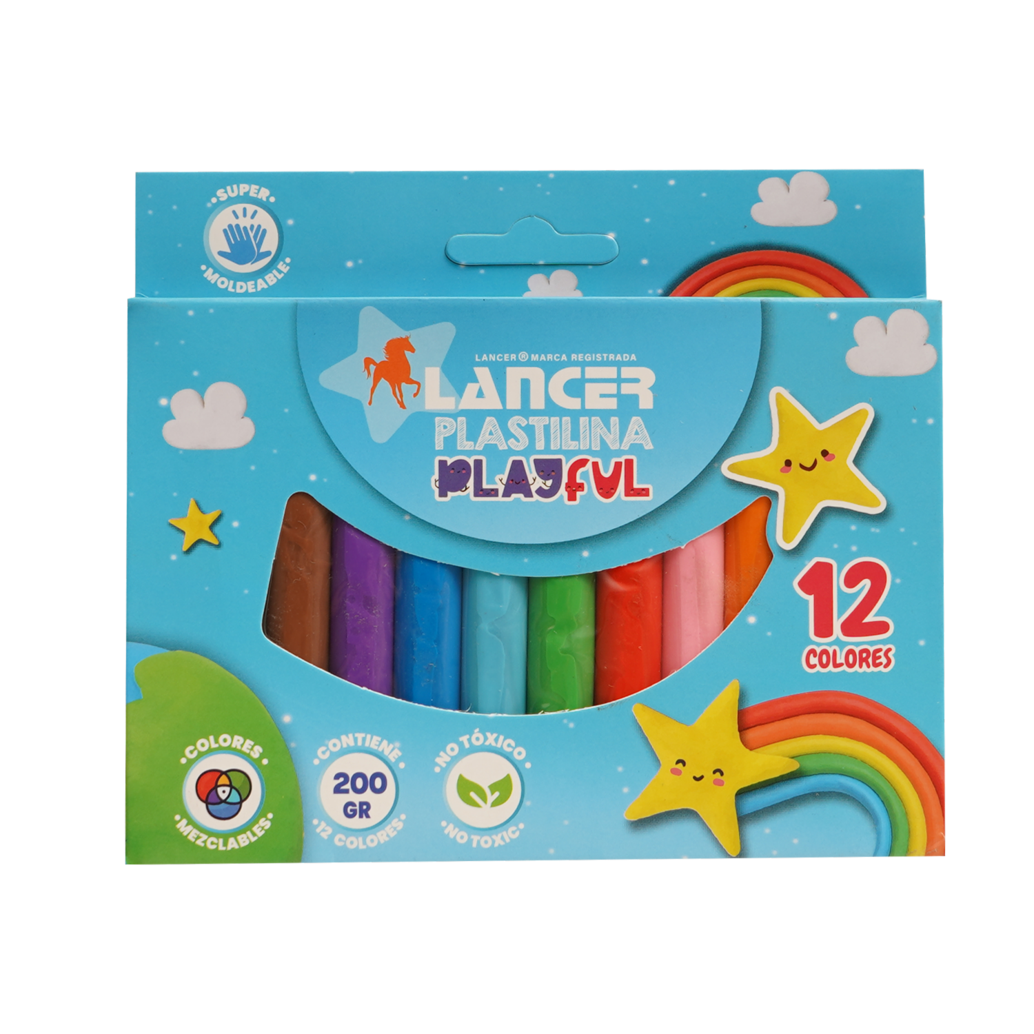 Plastilina 12 Colores LANCER 200  G