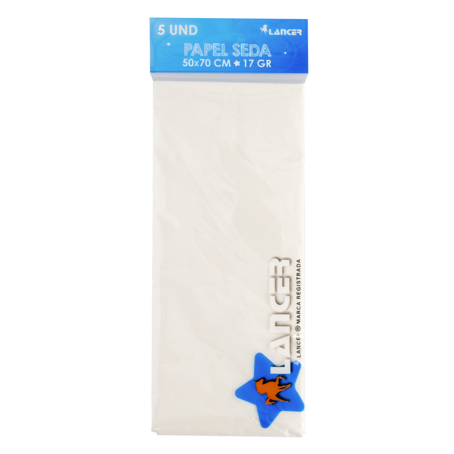 Set Papel Seda Blanco 17 Gramos70X50 CM LANCER 5 Piezas