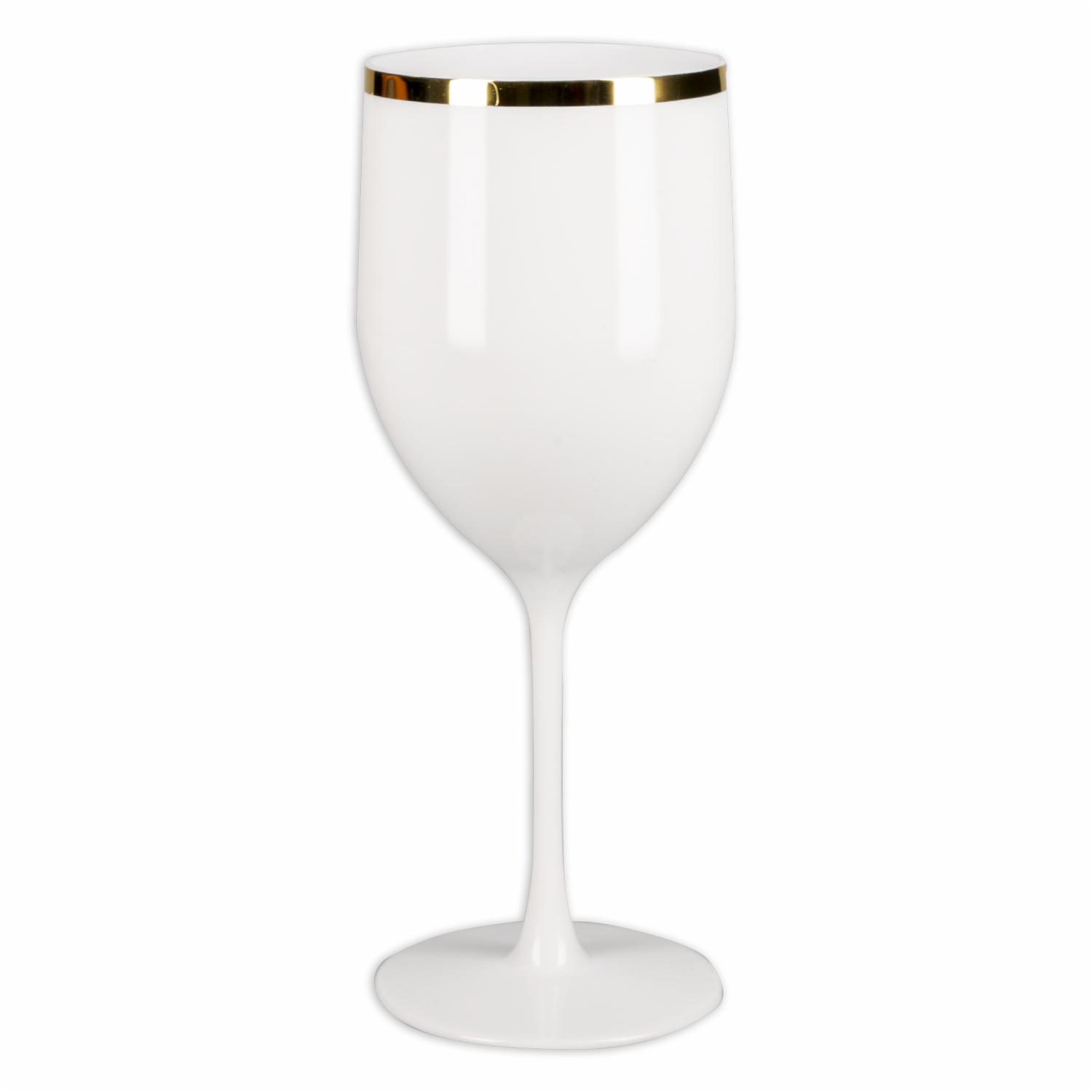 Copa Para Vino Plástica Génova Golden Blanca NEOPLAS 400 Ml