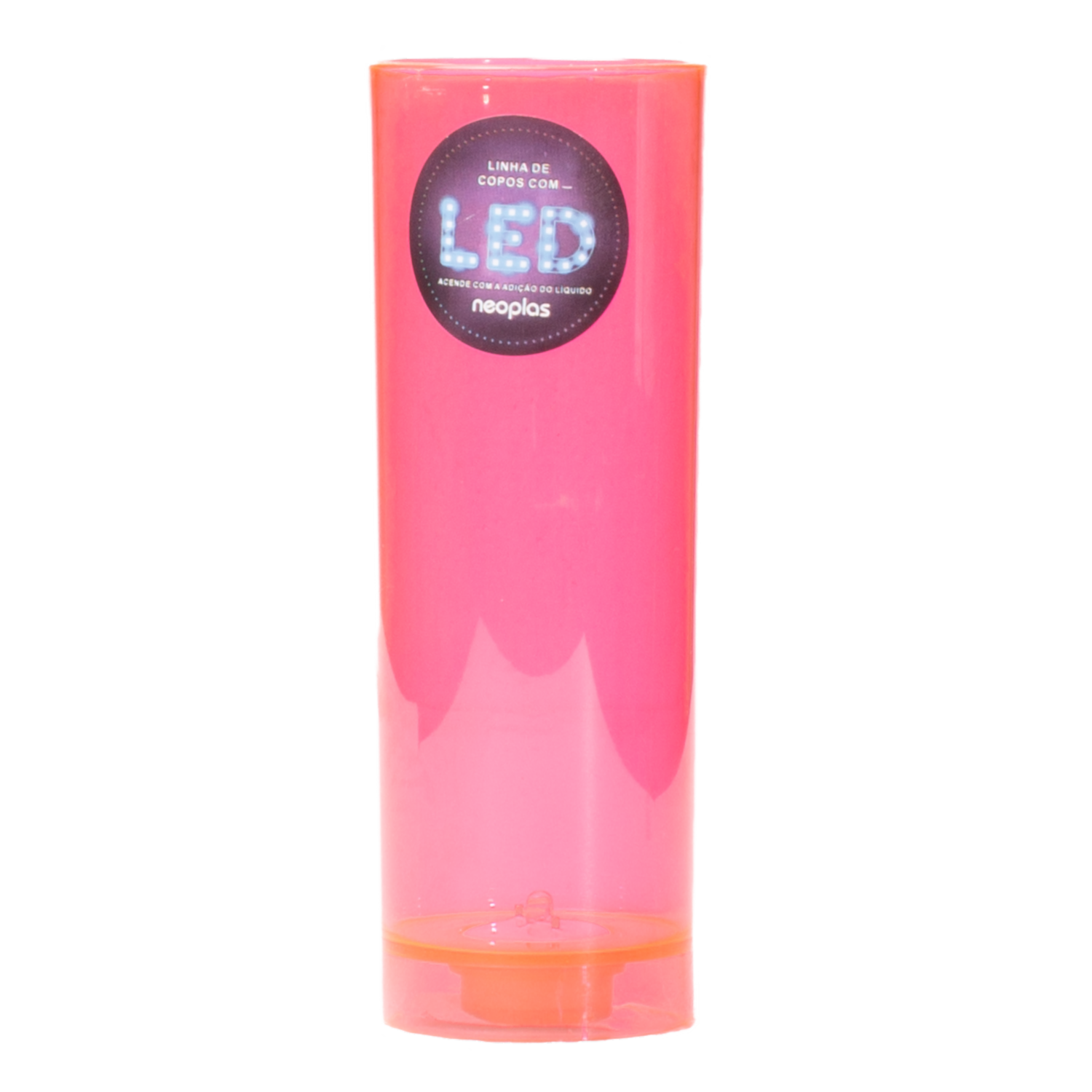 Vaso Plástico Long Drink Led Rosado NEOPLAS 320 Ml