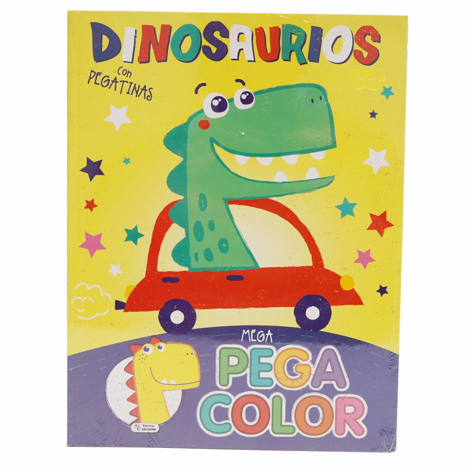 Libro Dinosaurios Con Pegatinas Pega Color SALDAÑA 25 Páginas