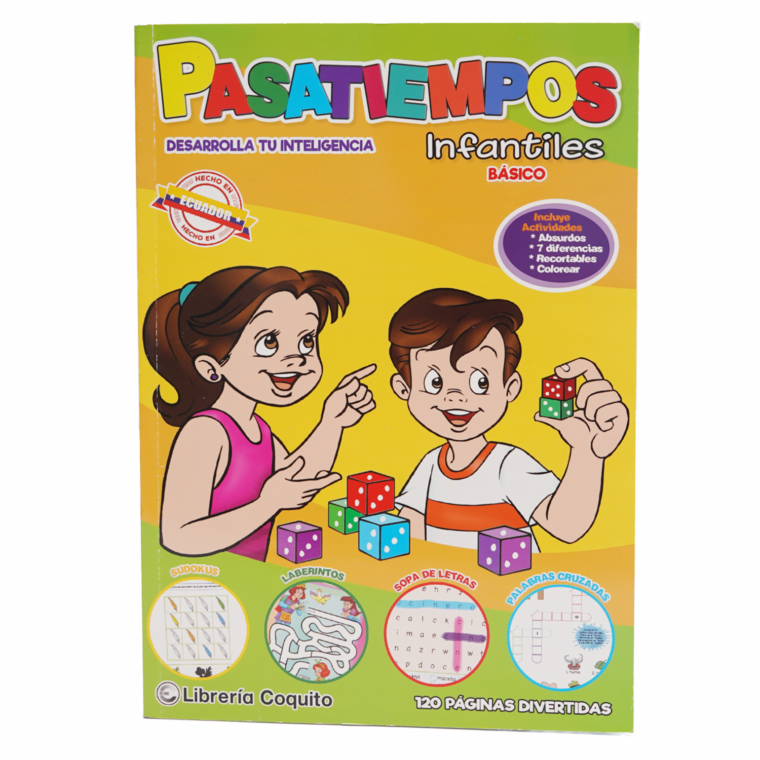 Libro Pasatiempos Infantiles Básico COQUITO 119 Páginas