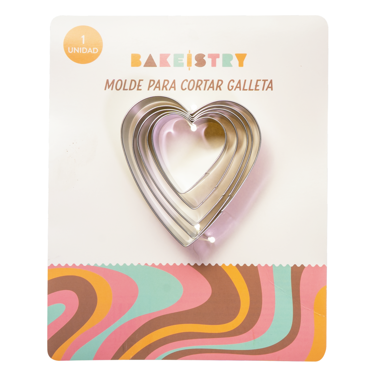 Set Modes Para Cortar Galletas Diseño Corazón BAKEISTRY 5 Piezas