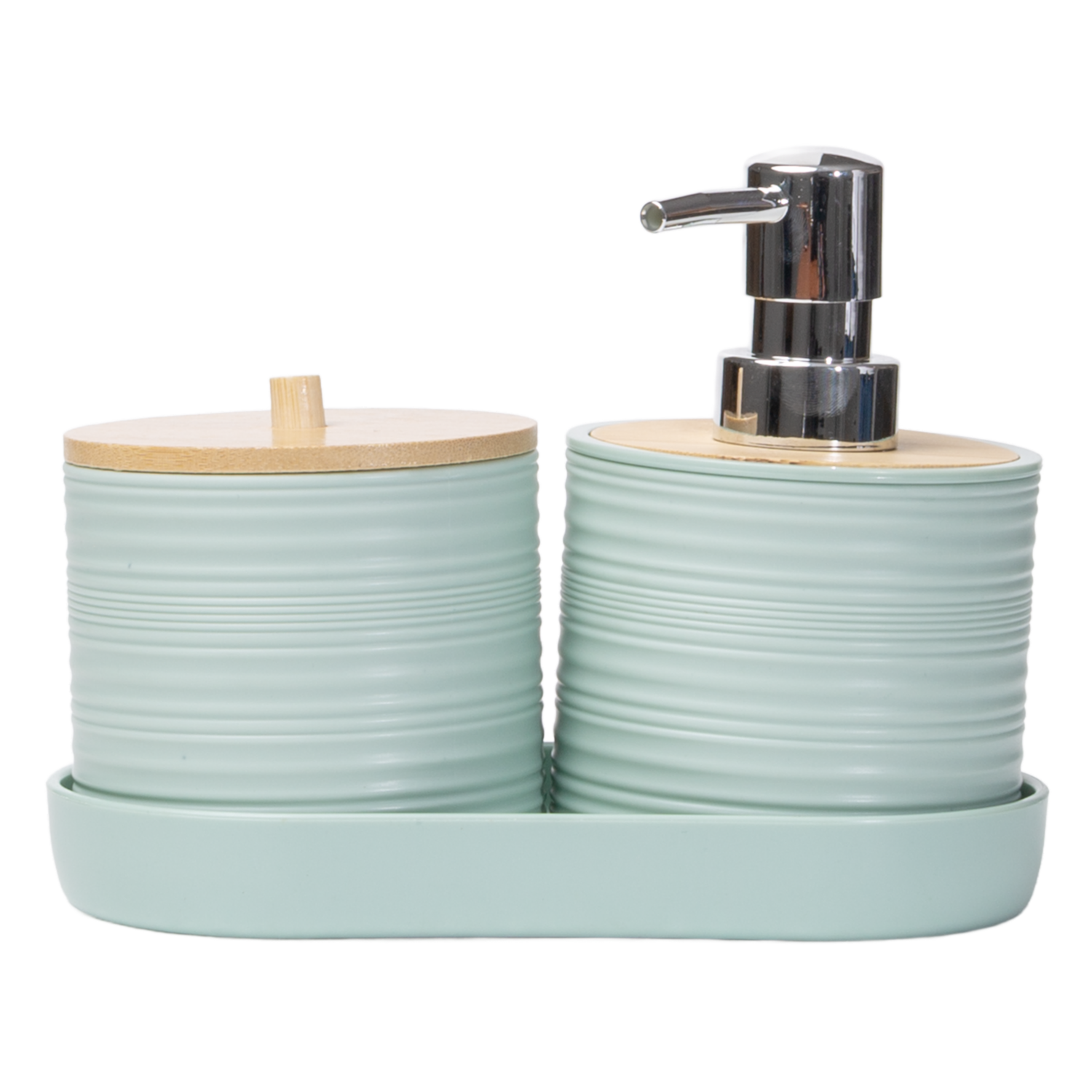 Set Dispensadores Líquido De Baño Celeste SKYLARK 3 Piezas