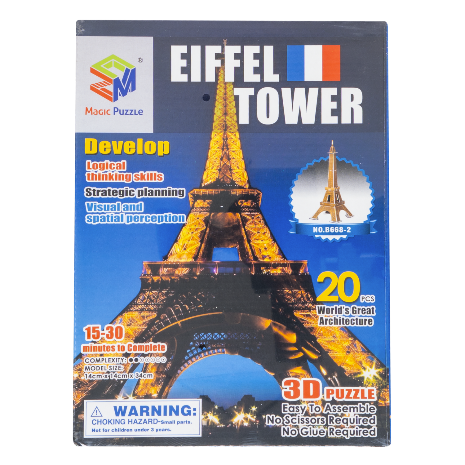 Rompecabezas 3D Torre Eiffel KOOME 20 Piezas