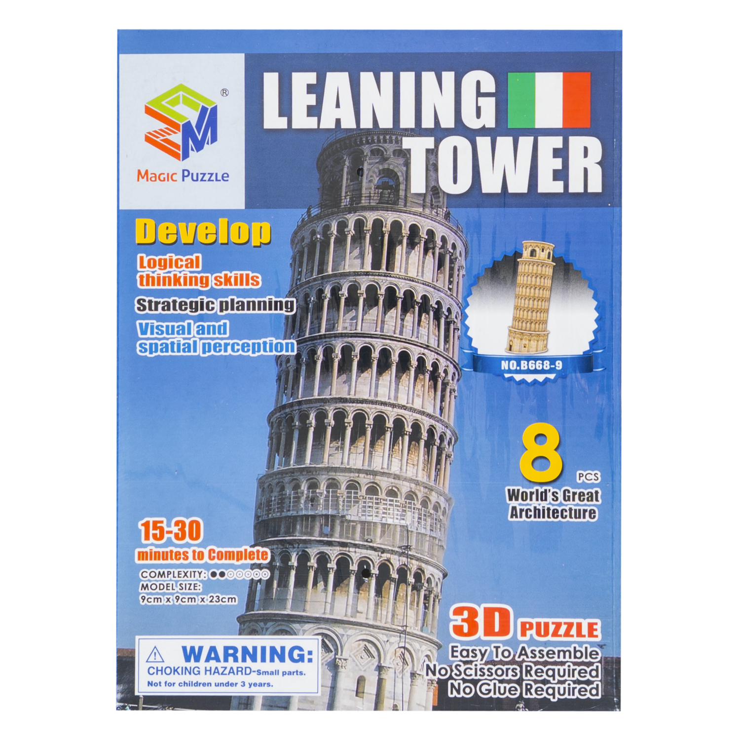 Rompecabezas 3D Torre Inclinada KOOME 8 Piezas