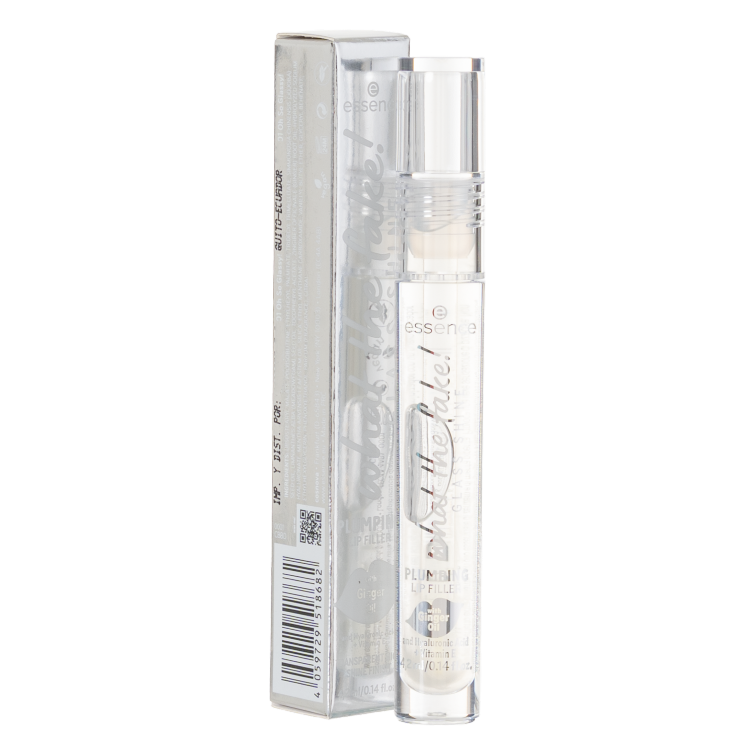 Brillo Labial Voluminizador What The Fake! Glass Shine Tono 01 ESSENCE 4 Ml