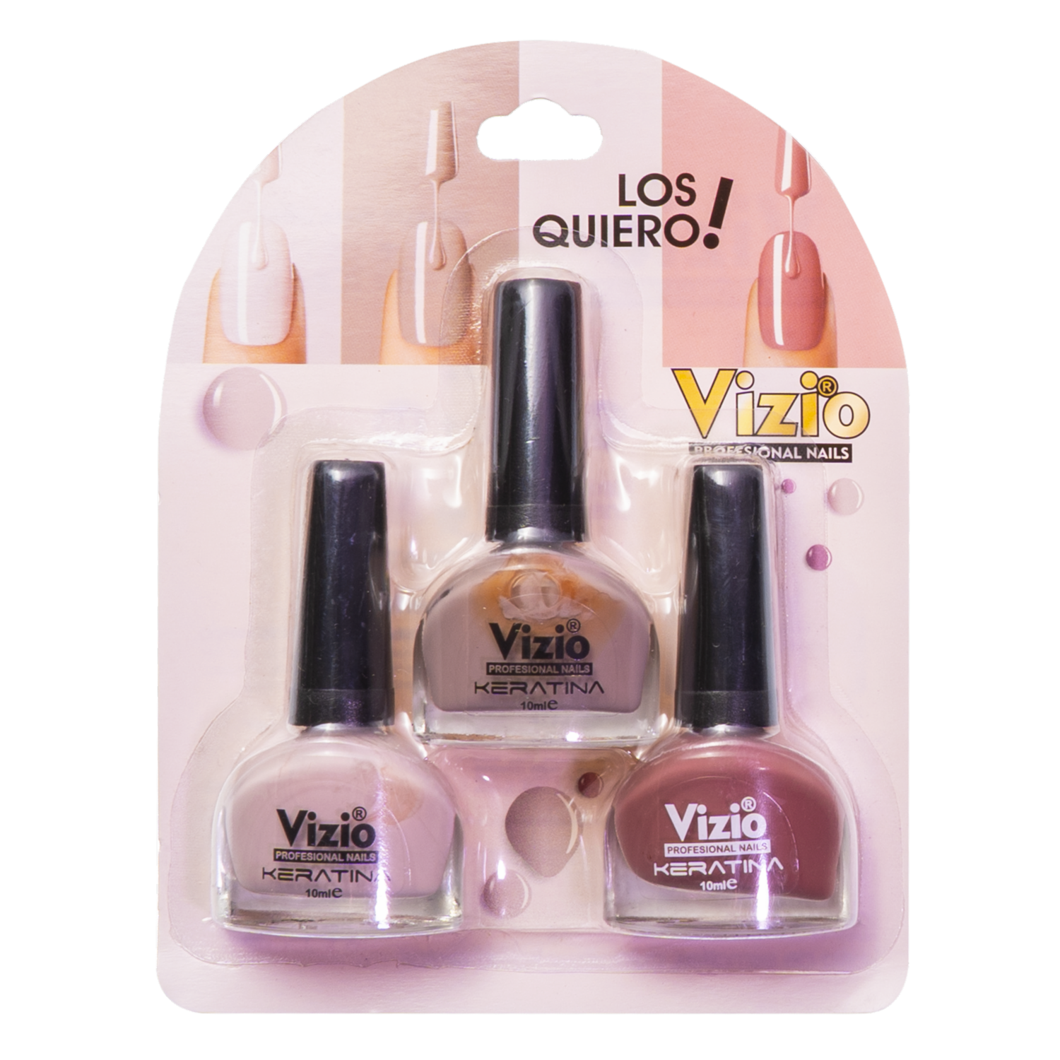 Kit De Esmaltes Con Keratina VIZIO 3 X 10 Ml