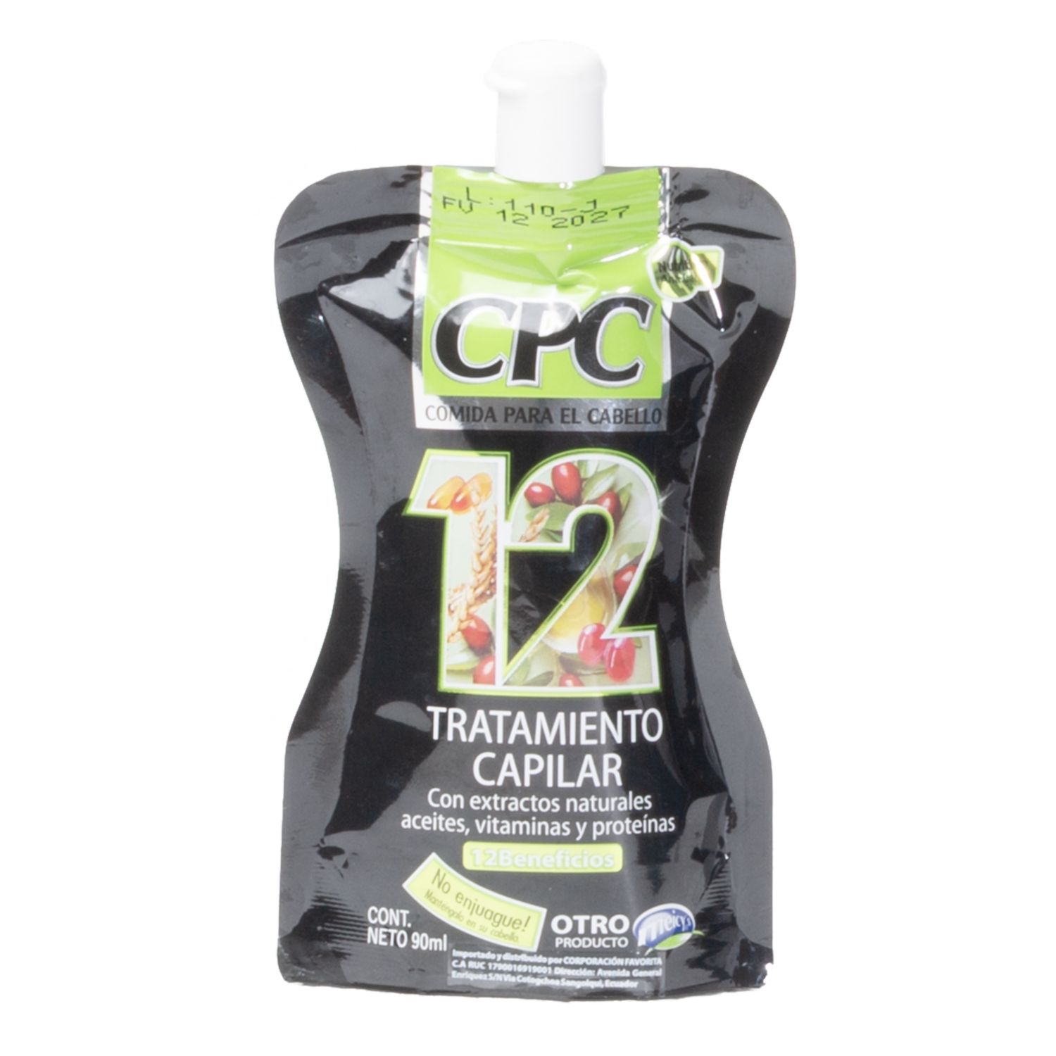 Tratamiento Capilar 12 Con Extractos Naturales Aceites Vitaminas Y Proteínas Doy Pack CPC 90 Ml