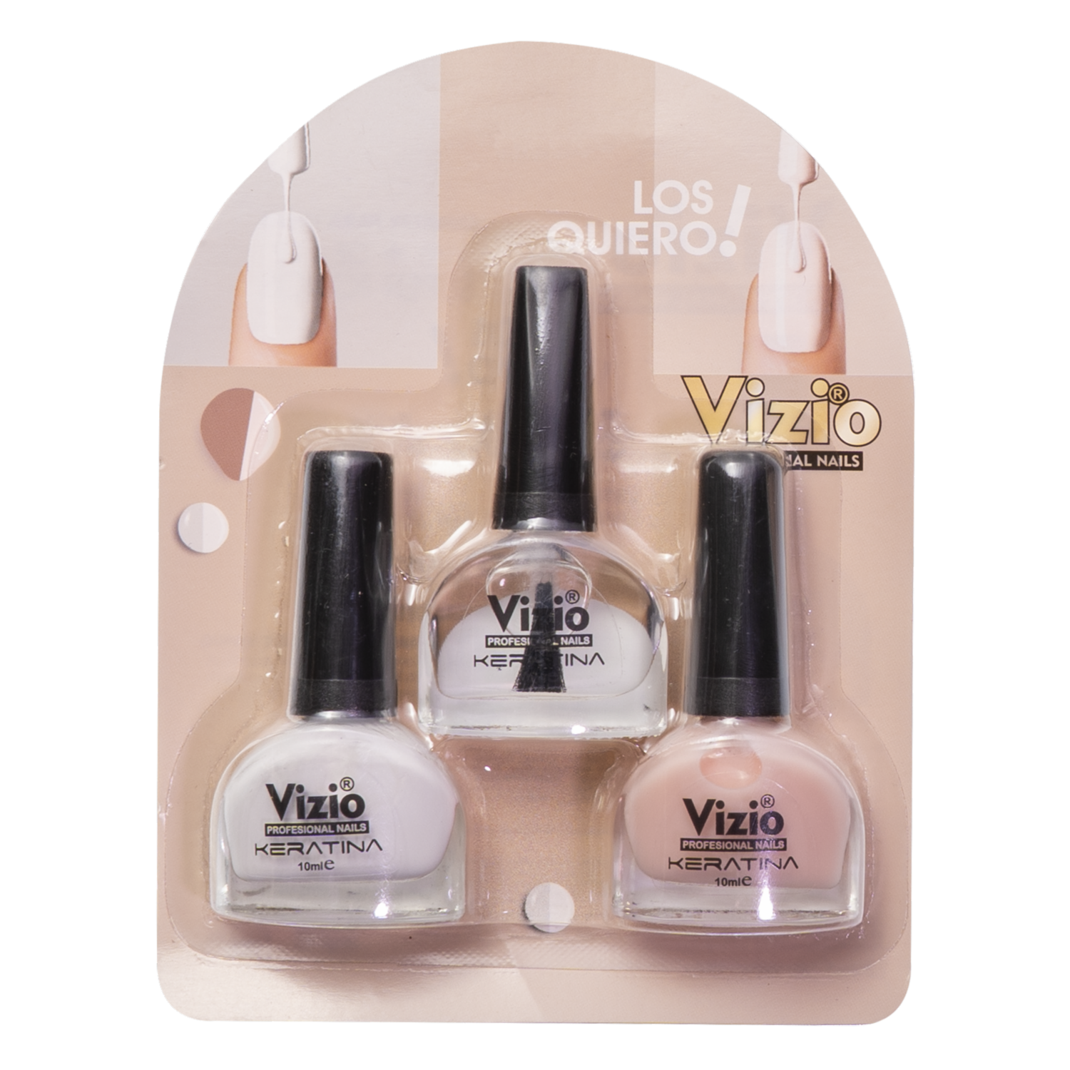 Kit De Esmaltes Con Keratina VIZIO 3 X 10 Ml