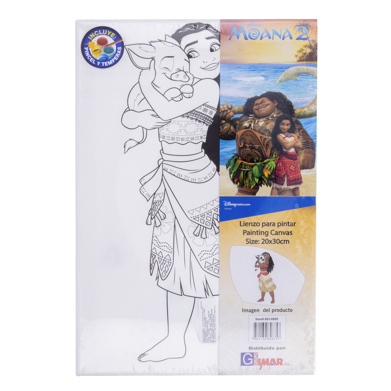 Lienzo Preimpreso Moana 2 DISNEY 30X20 Cm