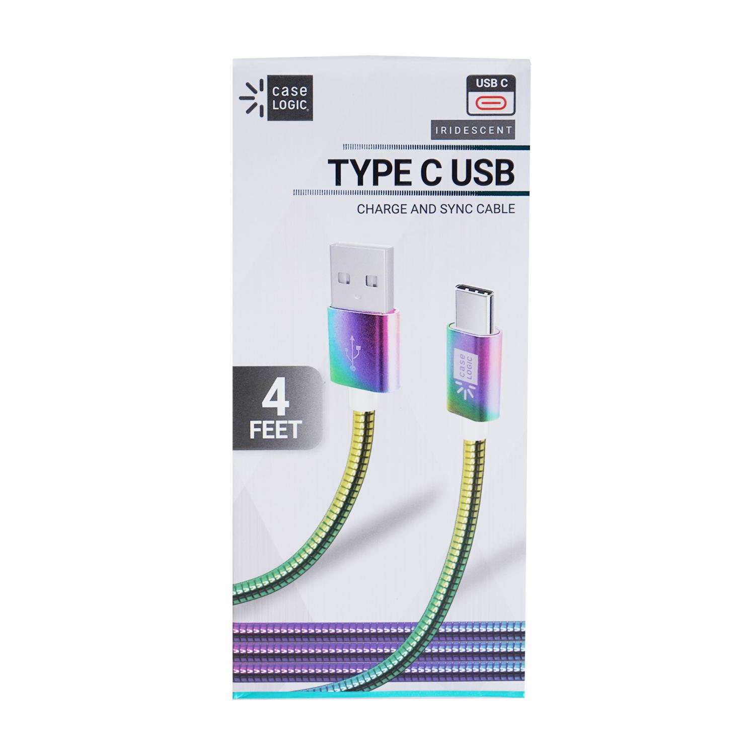 Cable Cargador y De Datos Tipo C Iridicente CASE LOGIC 4 Pies