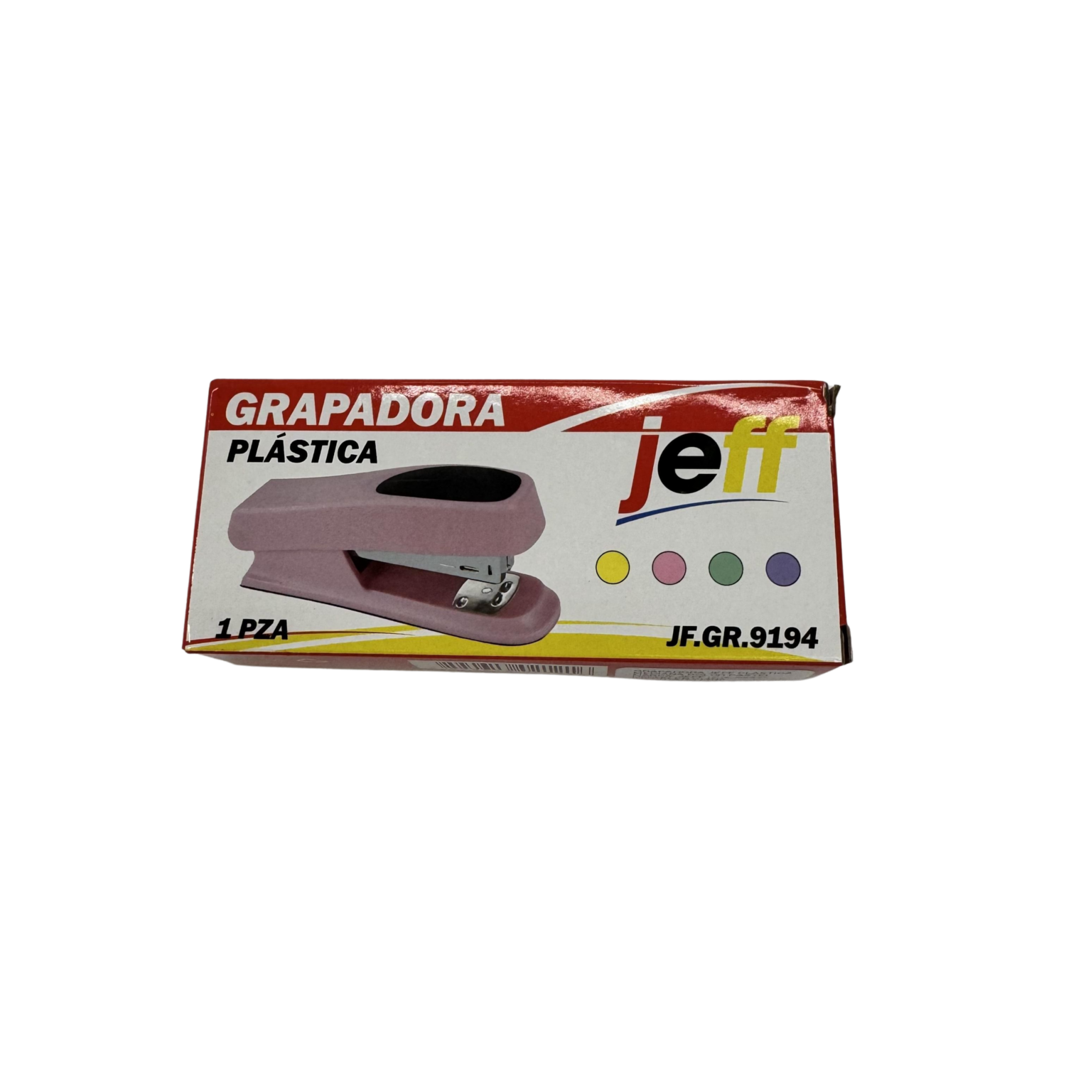 Grapadora De Hojas Plástica Mediana Colores Pastel JEFF Unidad