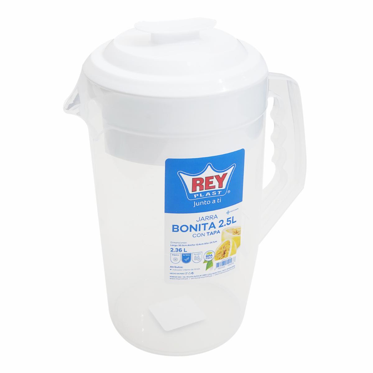 Jarra Plástica Con Tapa REY 2 Litros