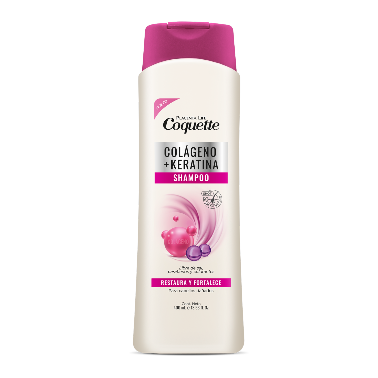 Shampoo De Cabello Colageno & Keratina COQUETTE 400 Ml