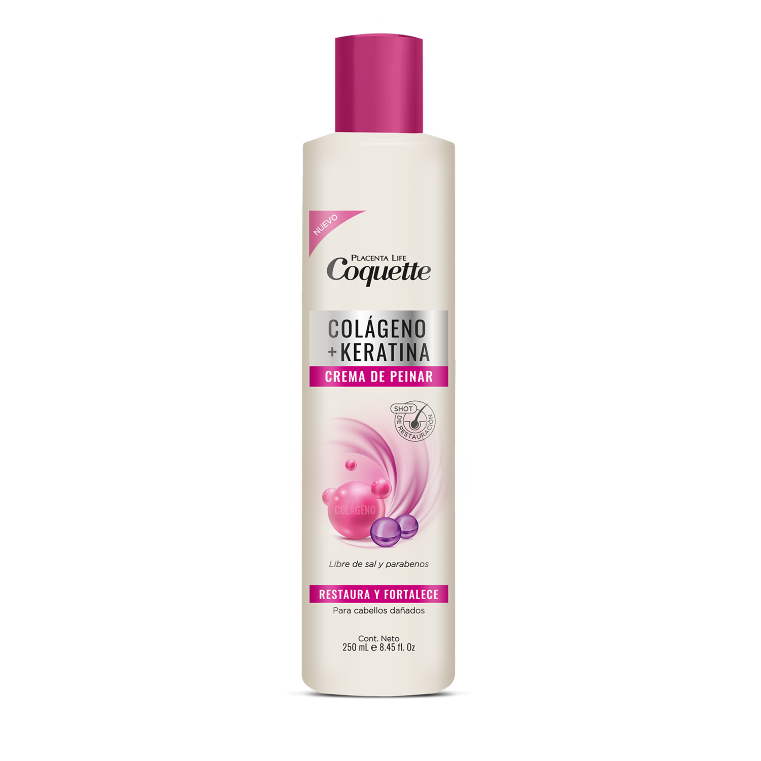 Crema Para Peinar Colageno & Keratina COQUETTE 250 Ml