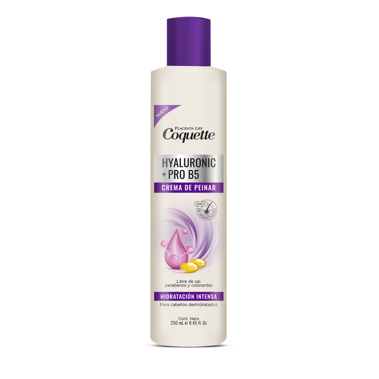 Crema Para Peinar Acido Hialuronico & Pro B5 COQUETTE 250 Ml