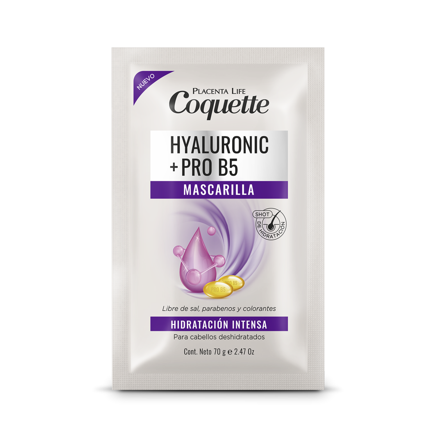 Tratamiento Capilar Acido Hialuronico & Pro B5 COQUETTE 70 Gr