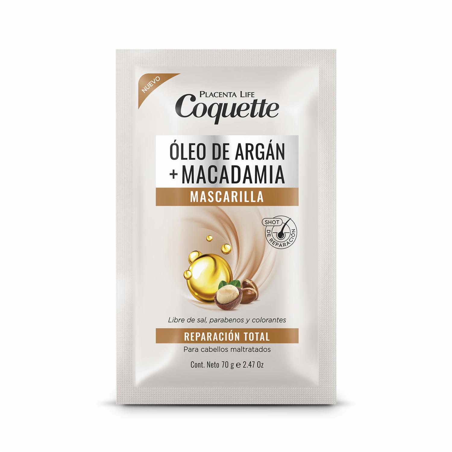 Tratamiento Capilar Argán & Macadamia Sachet COQUETTE 70 Gr