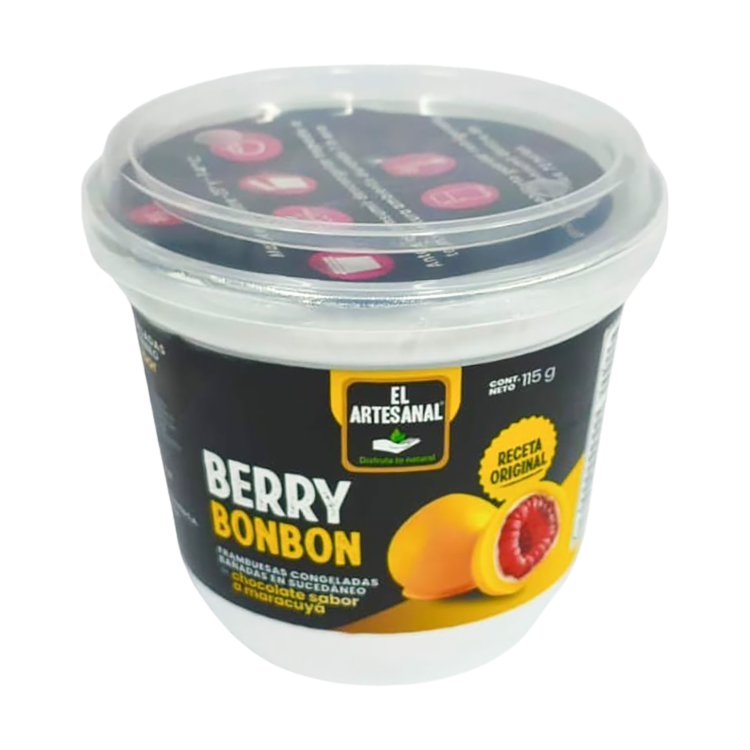 Frambuesas Congeladas Con Choco Maracuyá Berry Bonbon EL ARTESANAL 115 G