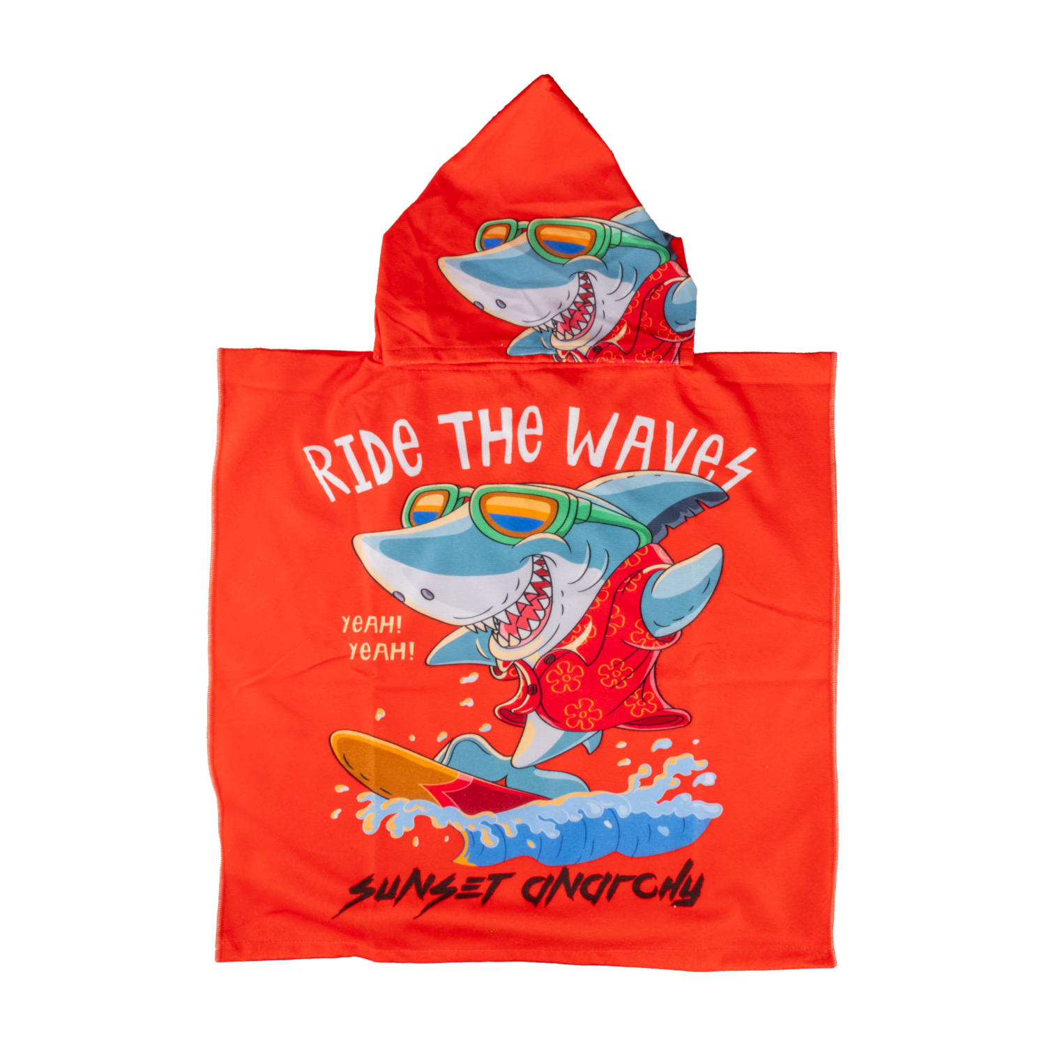 Toalla De Playa Tiburón Naranja TOP KIDS Poliéster Y Algodón
