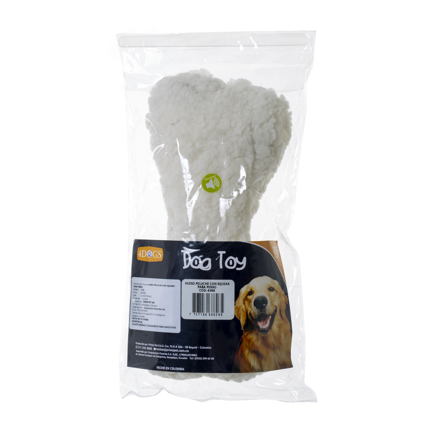 Juguete Para Gatos Hueso De Peluche 4DOGS Unidad
