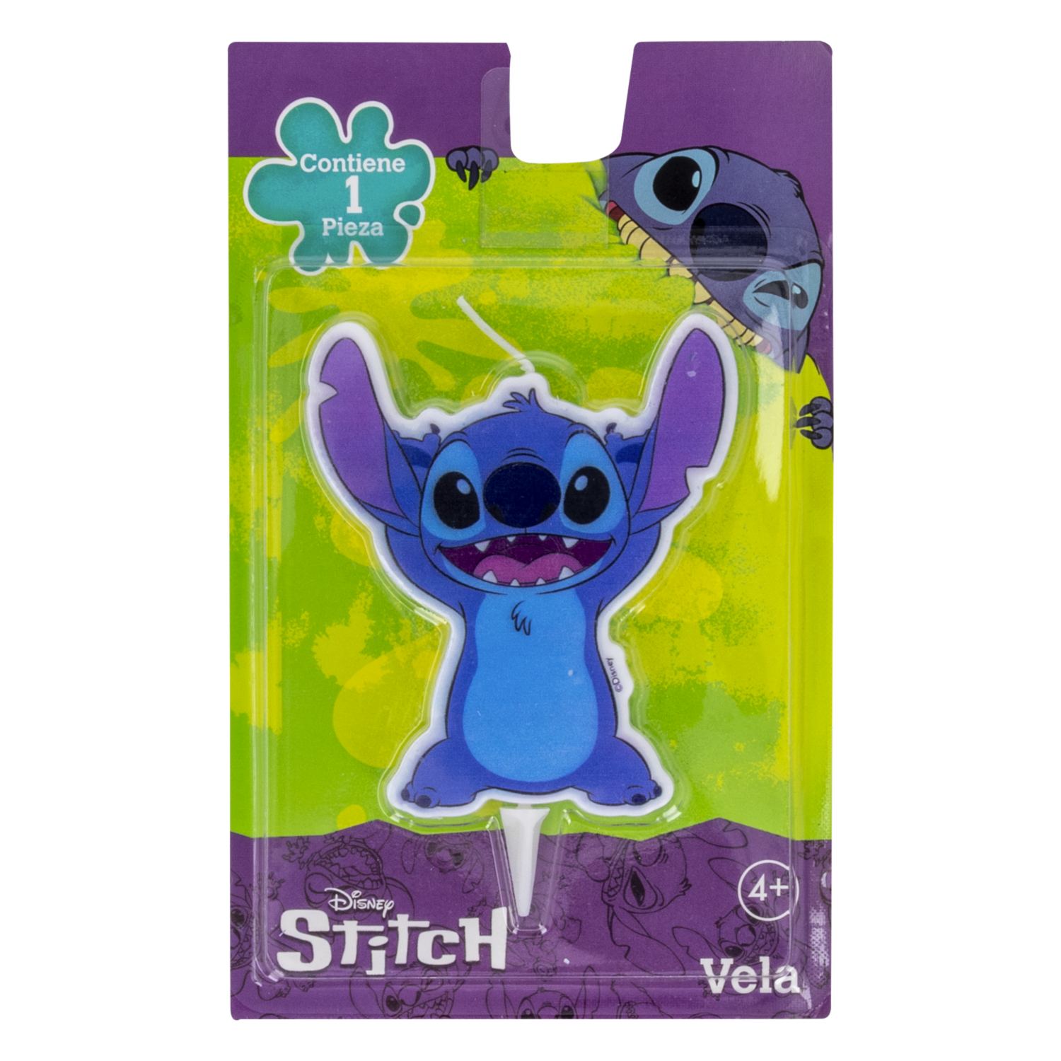 Vela De Cumpleaños Diseño Stitch DISNEY 1 Pieza