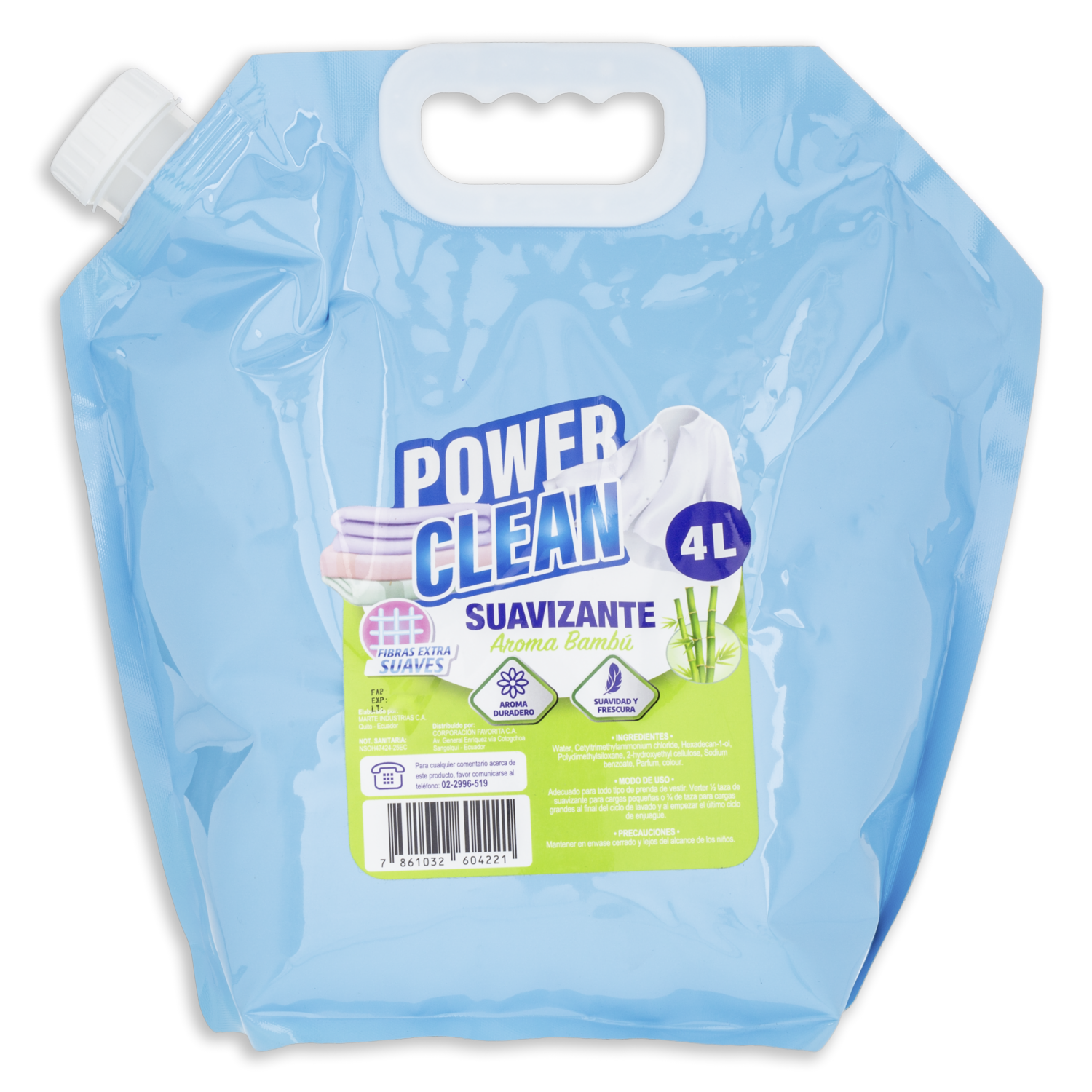 Suavizante De Ropa Bambú Con Dispensador POWER CLEAN 4 L
