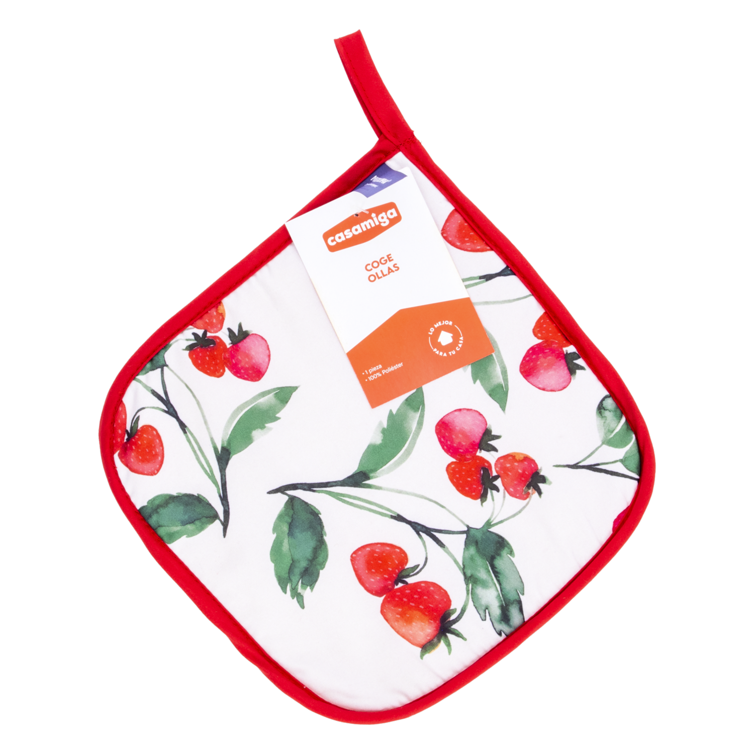 Coge Ollas Cuadrado Diseño Fresas CASAMIGA Unidad